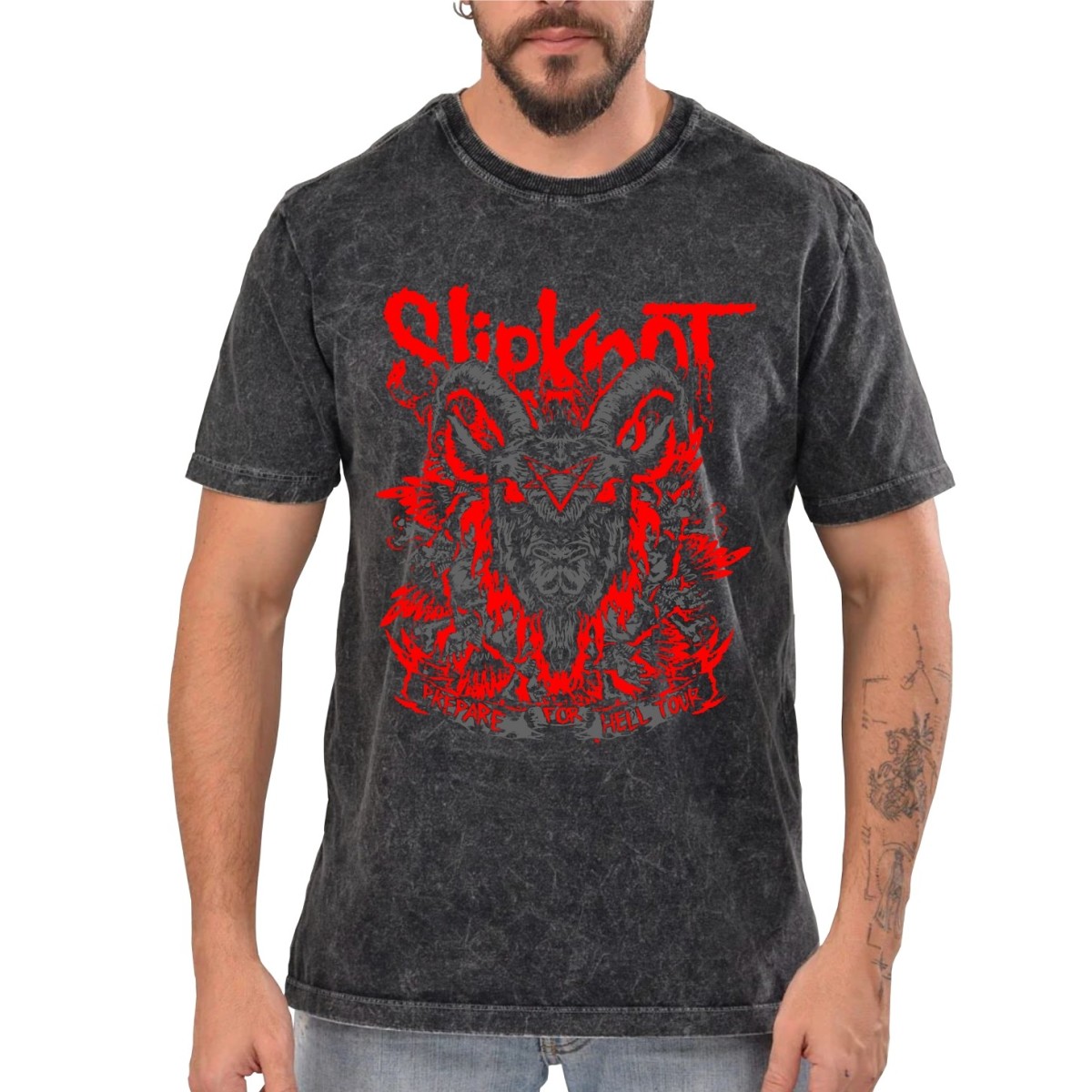 Rockwear Brasil - Camiseta Marmore Slipknot 8 Rockwear Preta