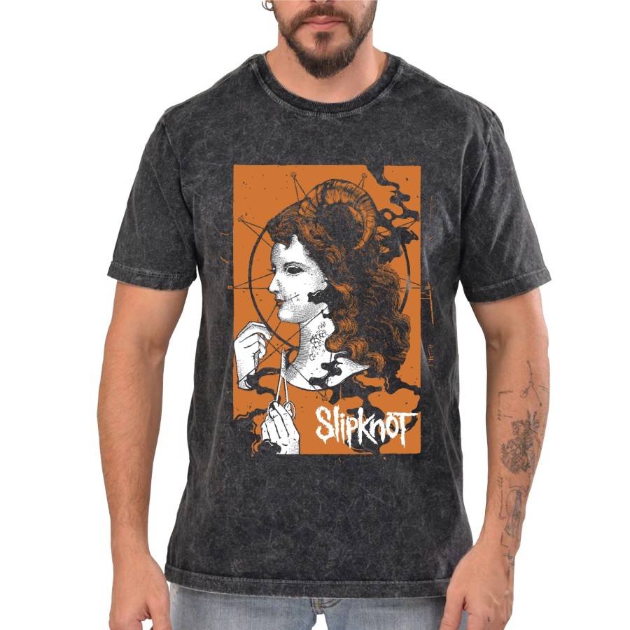 Rockwear Brasil - Camiseta Marmore Slipknot 11 Rockwear Preta