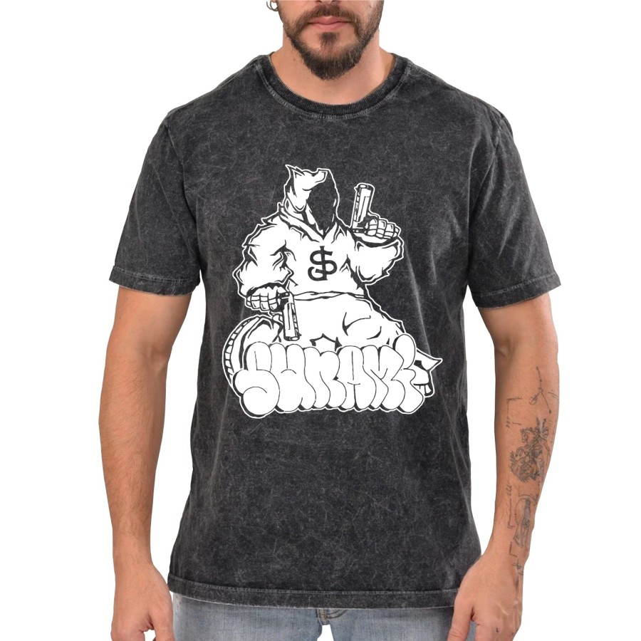 Rockwear Brasil - Camiseta Marmore Sunami Rockwear Preta