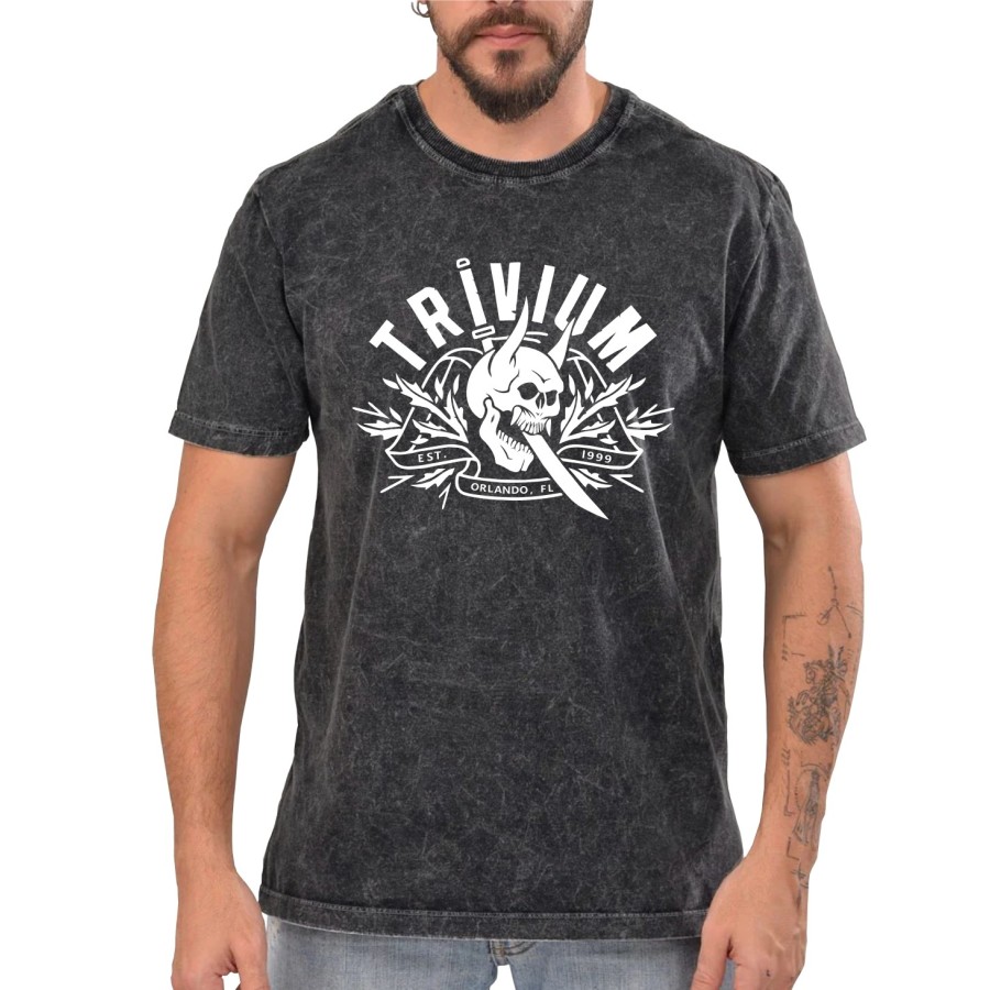 Rockwear Brasil - Camiseta Marmore Trivium 3 Rockwear Preta