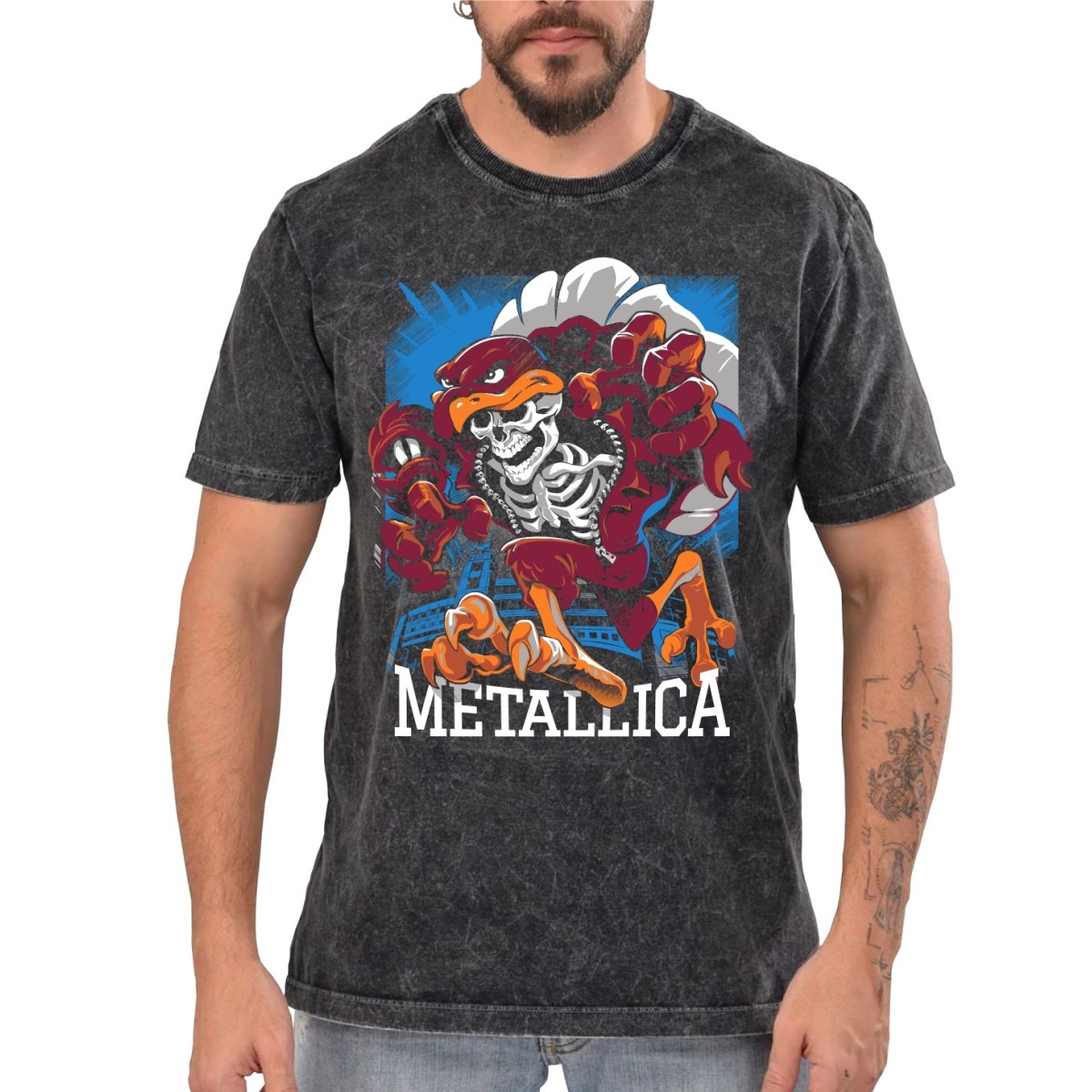 Rockwear Brasil - Camiseta Marmore Metallica 13 Rockwear Preta