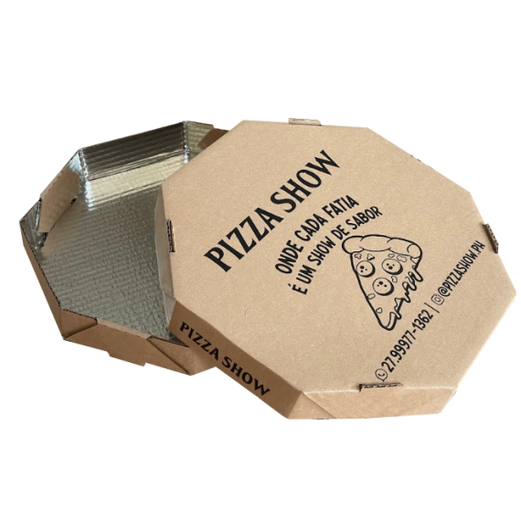 Rockwear Brasil - Caixa de pizza - Tampa personalizada + Fundo lami...